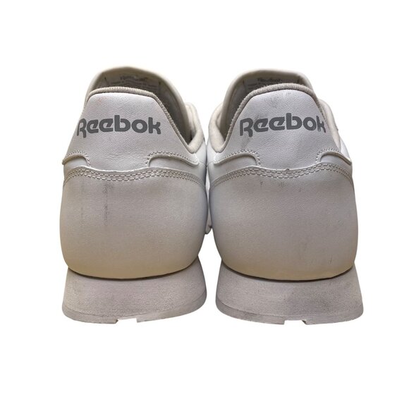 Reebok Classic Men’s All White Leather Lace-Up Casual Athletic Sneakers Size 15 - Picture 7 of 8